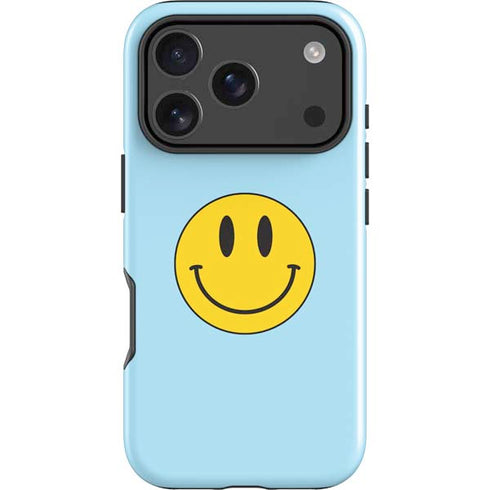 Blue Happy Face iPhone 18 Pro Impact Case