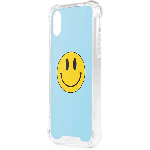 Blue Happy Face iPhone XS Clear Case