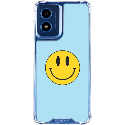 Blue Happy Face Moto G 5G (2024) Clear Case