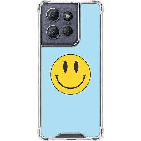 Blue Happy Face Moto G Play 5G (2025) Clear Case