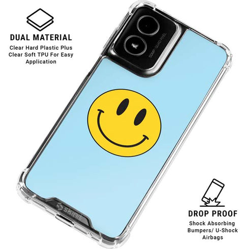 Blue Happy Face Moto G Power 5G (2024) Clear Case