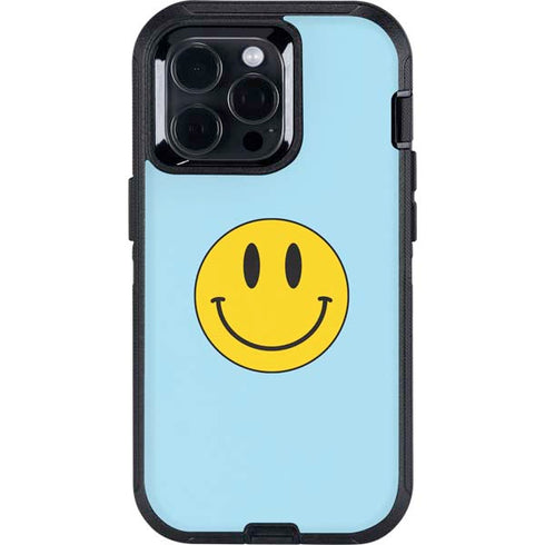 Blue Happy Face Otterbox Defender iPhone Skin