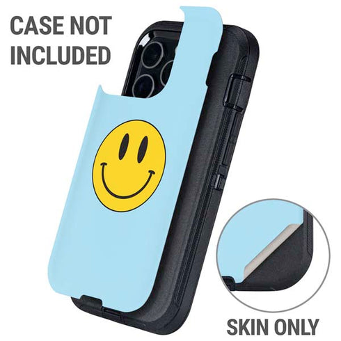 Blue Happy Face Otterbox Defender iPhone Skin