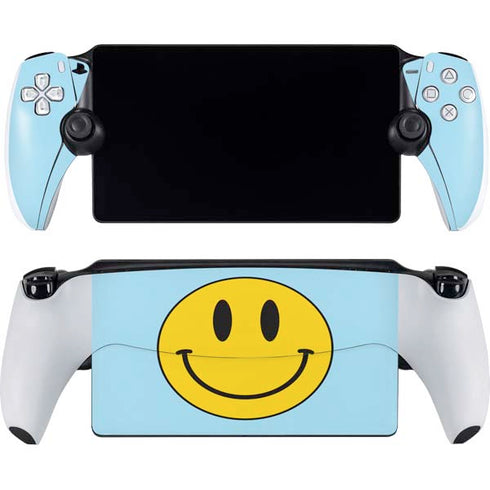 Blue Happy Face PlayStation Portal Remote Player Skin