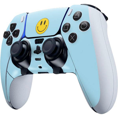 Blue Happy Face PS5 DualSense Edge Pro Controller Skin