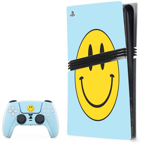 Blue Happy Face PS5 Pro Bundle Skin
