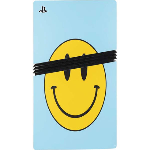 Blue Happy Face PS5 Pro Disk Console Skin