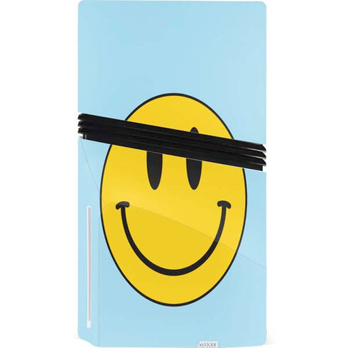 Blue Happy Face PS5 Pro Disk Console Skin