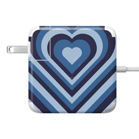 Blue Heart Pattern 85W Power Adapter (15 and 17 inch MacBook Pro Charger) Skin