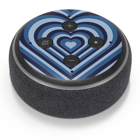 Blue Heart Pattern Amazon Echo Dot Skin