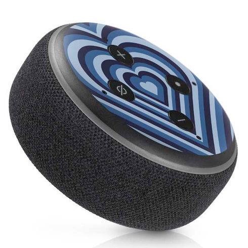 Blue Heart Pattern Amazon Echo Dot Skin