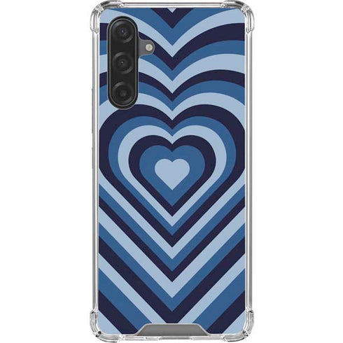 Blue Heart Pattern Galaxy A17 Clear Case