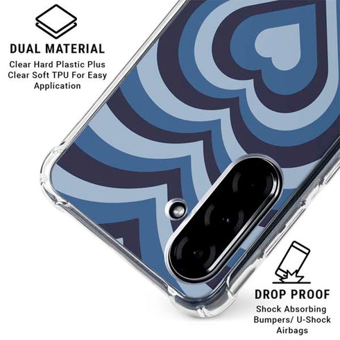 Blue Heart Pattern Galaxy A36 5G Clear Case