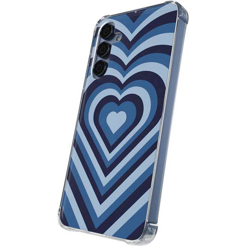 Blue Heart Pattern Galaxy A55 5G Clear Case