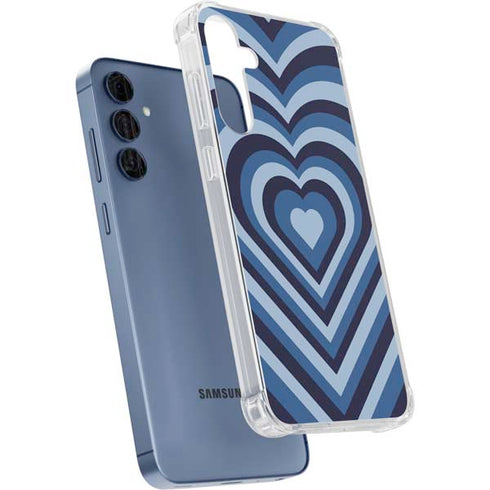 Blue Heart Pattern Galaxy A55 5G Clear Case