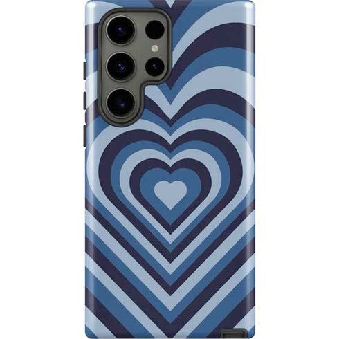 Blue Heart Pattern Galaxy S23 Ultra Pro Case