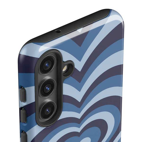 Blue Heart Pattern Galaxy S25 Impact Case