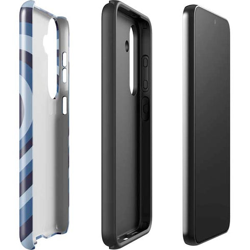 Blue Heart Pattern Galaxy S25 Impact Case