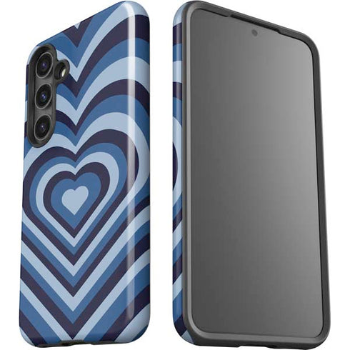 Blue Heart Pattern Galaxy S25 Impact Case