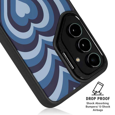 Blue Heart Pattern Galaxy S25 Kickstand Case