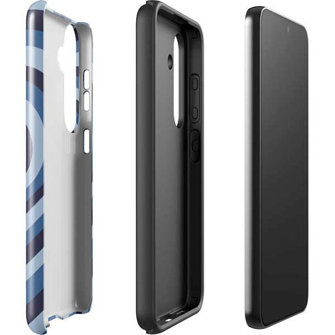 Blue Heart Pattern Galaxy S25 Plus Impact Case
