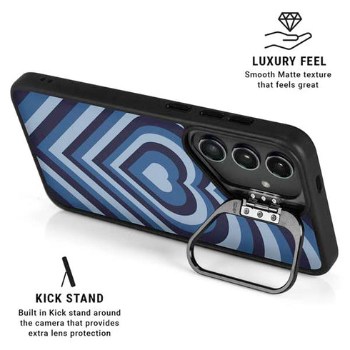 Blue Heart Pattern Galaxy S25 Plus Kickstand Case