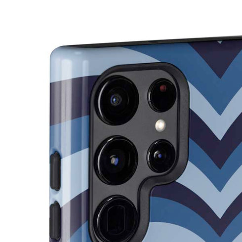 Blue Heart Pattern Galaxy S25 Ultra Impact Case
