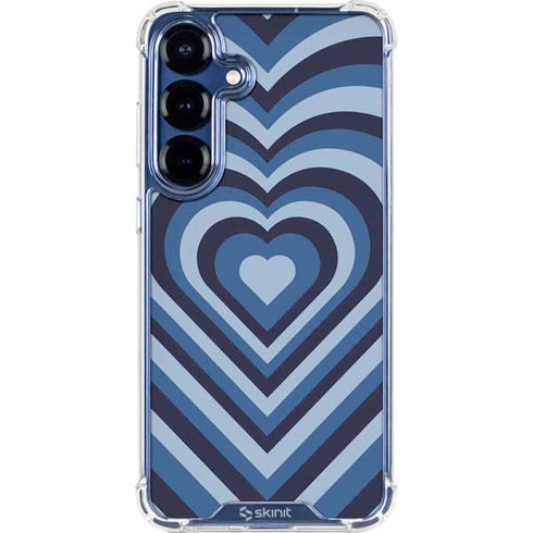 Blue Heart Pattern Galaxy S25 Clear Case