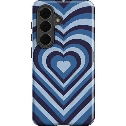 Blue Heart Pattern Galaxy S26 Impact Case