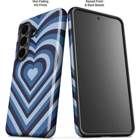 Blue Heart Pattern Galaxy S26 Impact Case