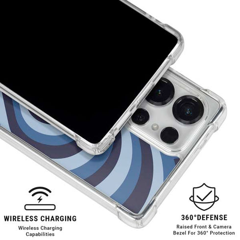Blue Heart Pattern Galaxy S26 Ultra Clear Case