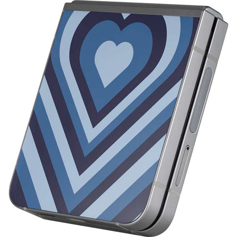 Blue Heart Pattern Galaxy Z Flip6 Skin
