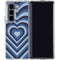 Blue Heart Pattern Galaxy Z Fold5 5G Clear Case