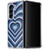 Blue Heart Pattern Galaxy Z Fold5 5G Clear Case