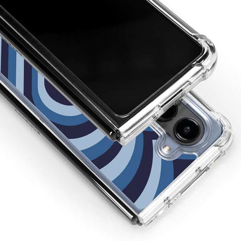 Blue Heart Pattern Galaxy Z Fold5 5G Clear Case