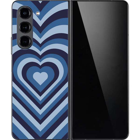 Blue Heart Pattern Galaxy Z Fold5 5G Skin