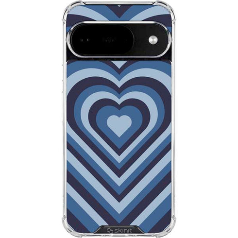 Blue Heart Pattern Google Pixel 10 Clear Case