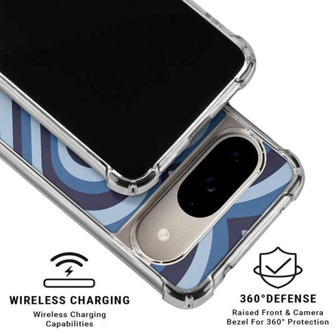 Blue Heart Pattern Google Pixel 10 Clear Case