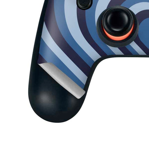 Blue Heart Pattern Google Stadia Controller Skin