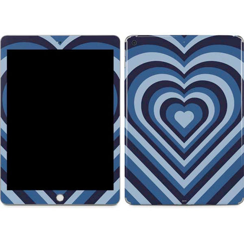 Blue Heart Pattern Apple iPad Skin