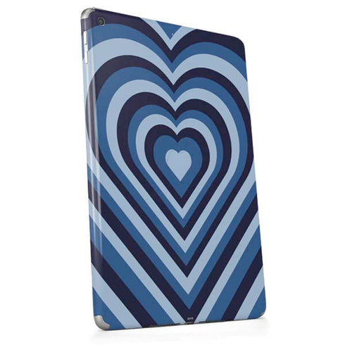 Blue Heart Pattern Apple iPad Skin