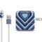 Blue Heart Pattern iPad Charger (10W USB) Skin