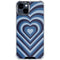 Blue Heart Pattern iPhone 15 Clear Case