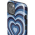 Blue Heart Pattern iPhone 15 Impact Case