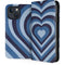 Blue Heart Pattern iPhone 15 Plus Folio Case