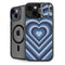 Blue Heart Pattern iPhone 15 Plus Kickstand Case