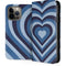 Blue Heart Pattern iPhone 15 Pro Max Folio Case