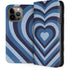 Blue Heart Pattern iPhone 15 Pro Max Folio Case