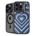 Blue Heart Pattern iPhone 15 Pro Max Kickstand Case