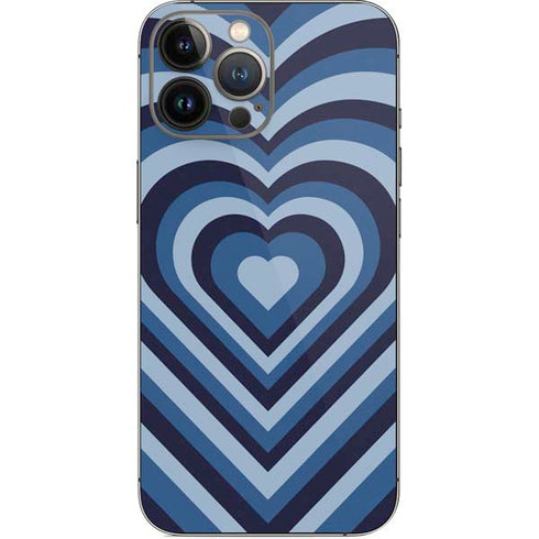 Blue Heart Pattern iPhone 15 Pro Max Skin